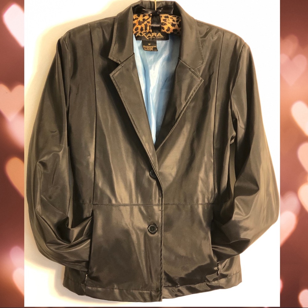 AXARA New York Black Rain Coat with blue lining